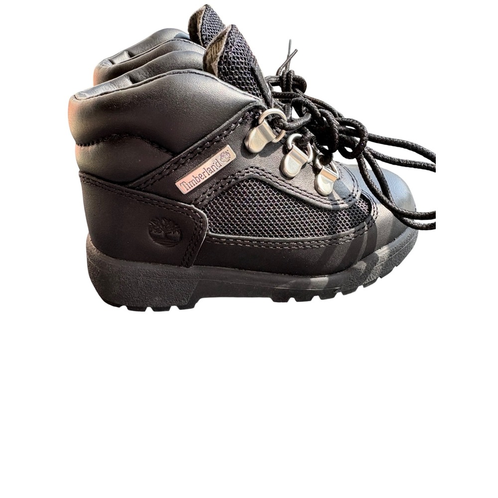 Timberland Euro Hiker Toddler Boots Black Leather Mesh TB119725 Size 8 Toddler
